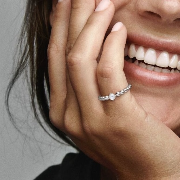April Birthstone Beaded UK Pandora Brand Ring