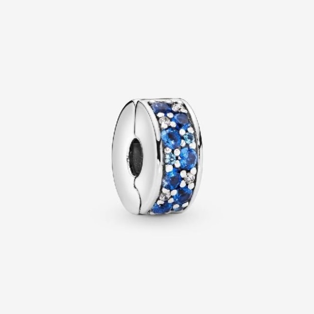 Blue Pave Clip Charms UK Pandora