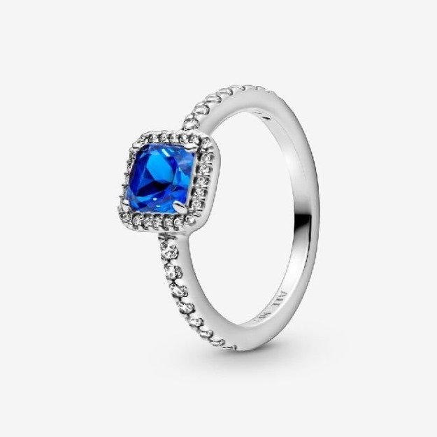 Blue Square Sparkle UK Pandora Halo Ring