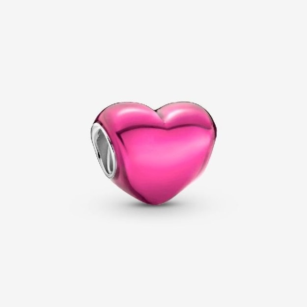 Metallic Pink Heart Charms UK Pandora