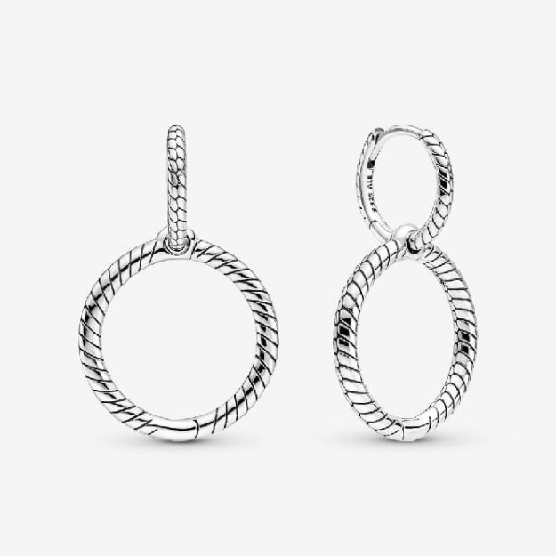 Moments Charm Double Hoop Earrings UK Pandora