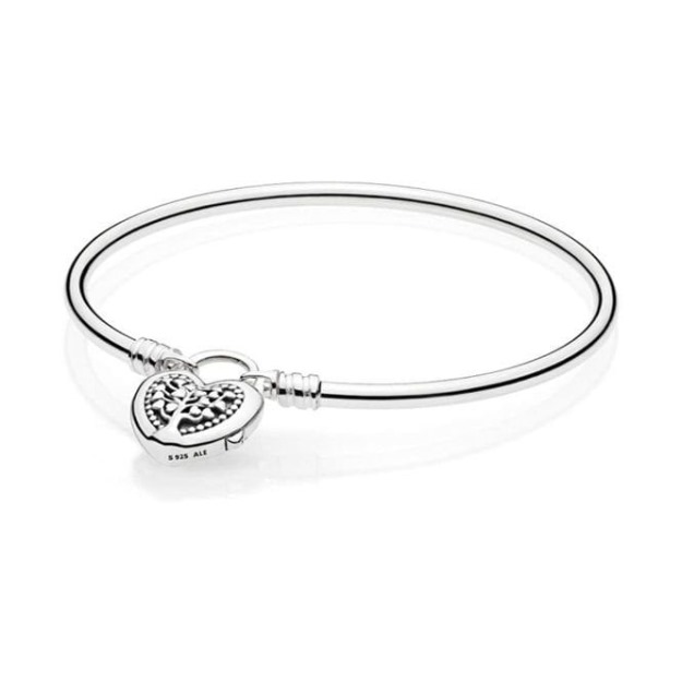 Moments Flourishing Heart Silver Bangle UK Pandora