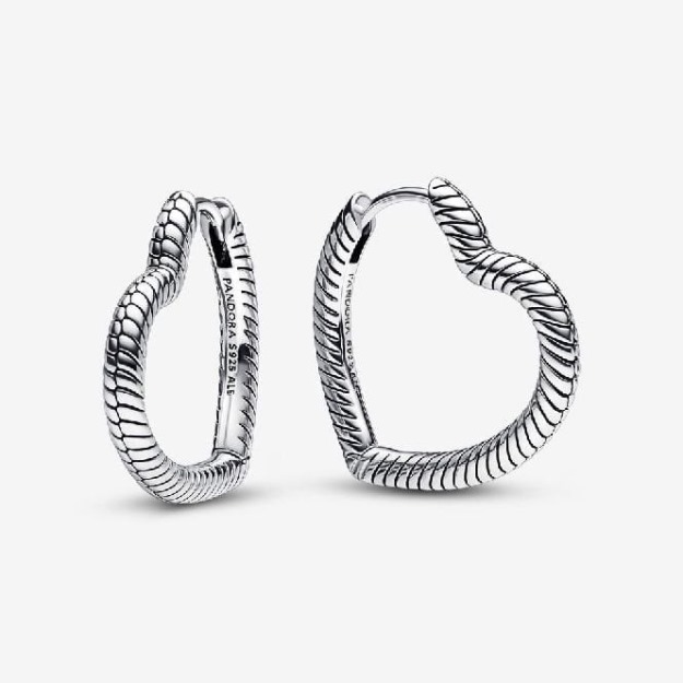 Moments Heart Charm Hoop Earrings UK Pandora