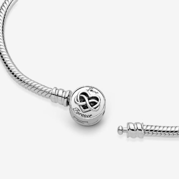 Moments Heart Infinity Clasp Brand UK Pandora Snake Chain Bracelet