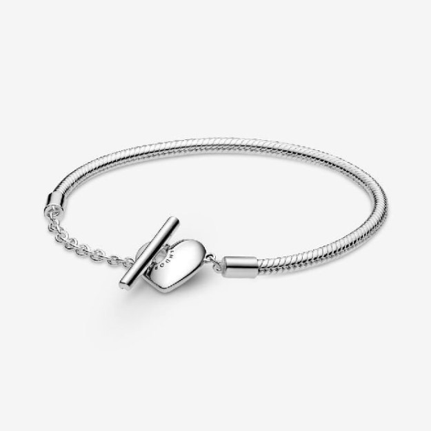 Moments Heart T-Bar Snake Fashion UK Pandora Chain Bracelet