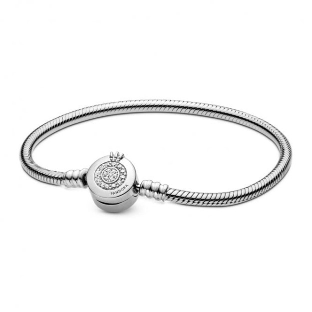 Moments Sparkling UK Pandora Crown O Snake Chain Bracelet