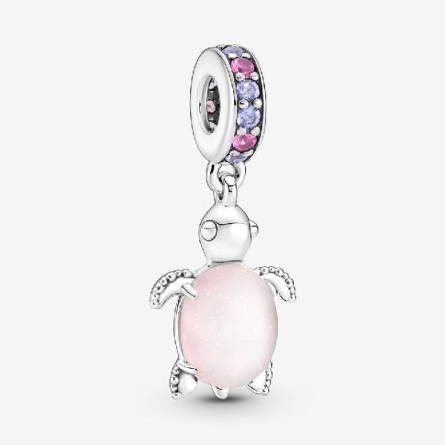 Murano Glass Pink Sea Turtle Dangle Charms UK Pandora