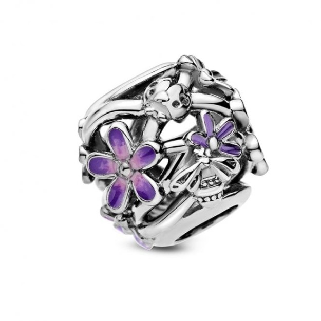 Openwork Purple Daisy Charms UK Pandora