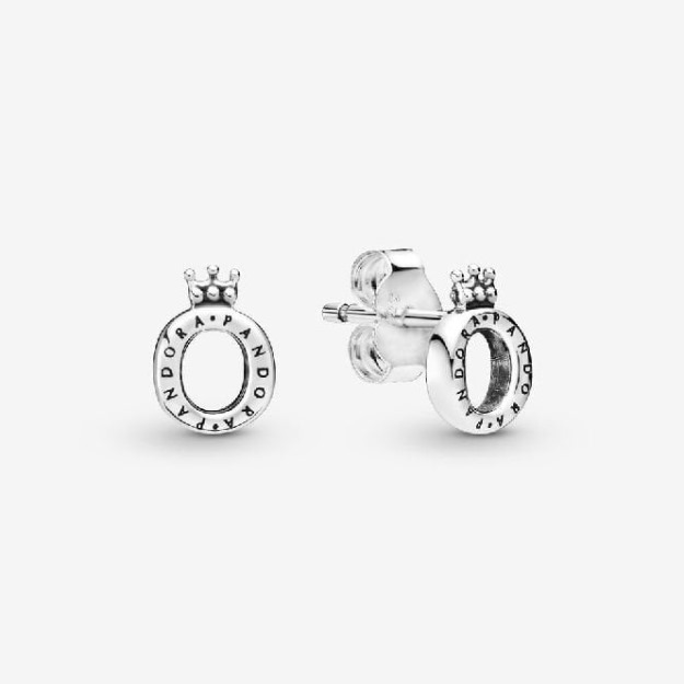 Polished Crown O Stud Earrings UK Pandora