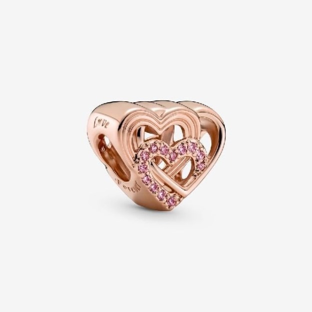 Rose Intertwined Love Hearts Charms UK Pandora