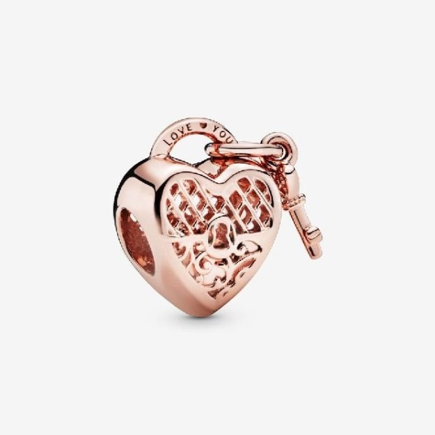 Rose Love You Heart Padlock Charms UK Pandora
