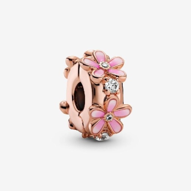Rose Pink Daisy Spacer Clip Charms UK Pandora
