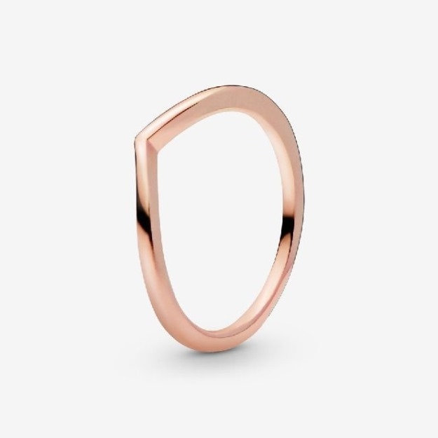 Rose Polished Wishbone Brand UK Pandora Ring