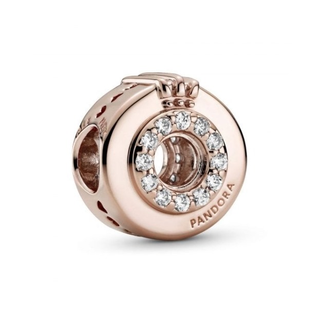 Rose Signature Open Centre Pave Crown O Charms UK Pandora
