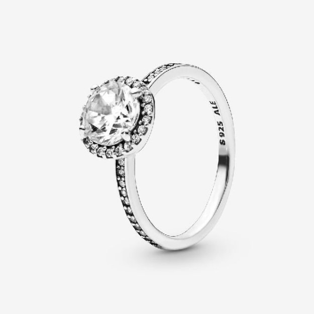 Round Sparkle Halo Ring Brand UK Pandora