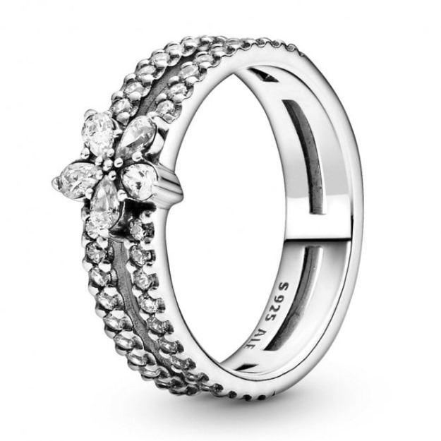 Sparkling Brand UK Pandora Flower Double Ring