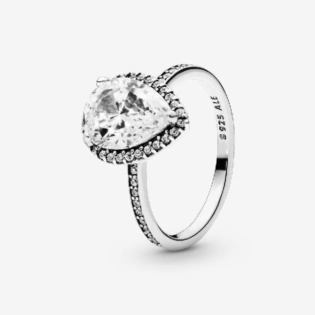 Sparkling Brand Teardrop Halo Ring UK Pandora