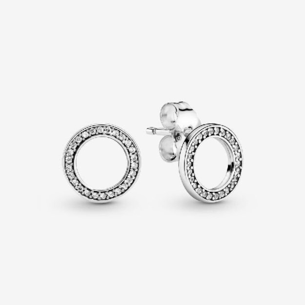 Sparkling Circle Stud Earrings UK Pandora