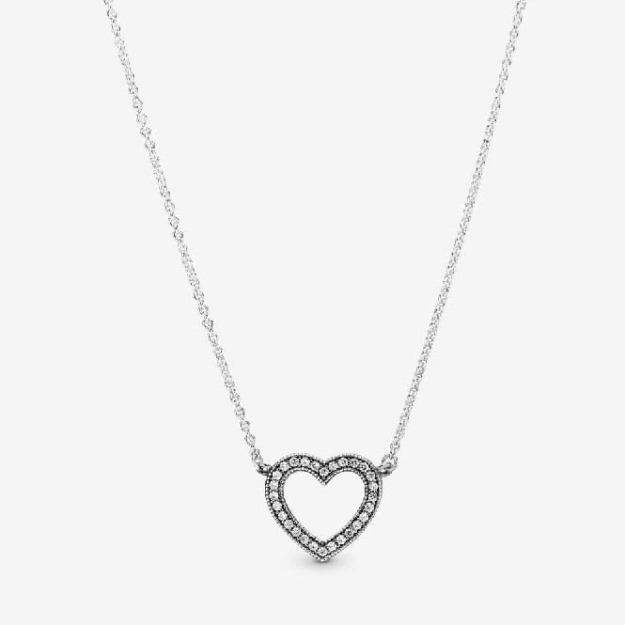 Sparkling Open Heart Necklace UK Pandora