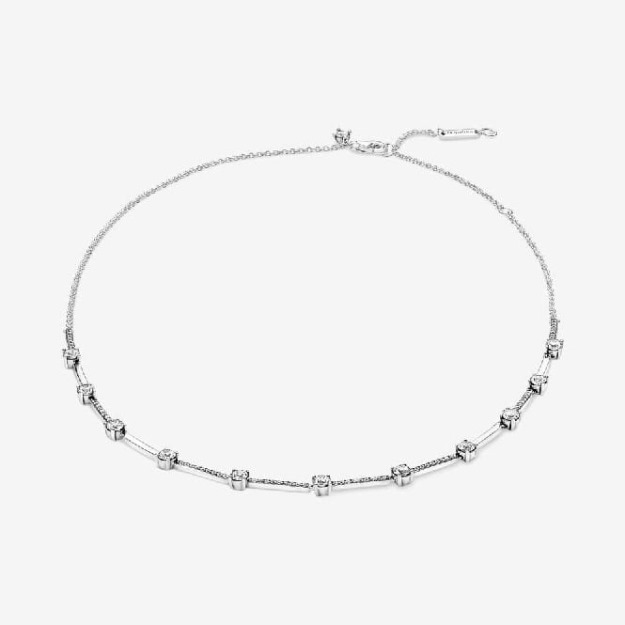 Sparkling Pave Collier Bars Necklace UK Pandora